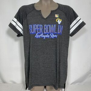 Los Angeles Rams NFL Super Bowl LVI Fanatics Gray Jersey T-Shirt Women's XL